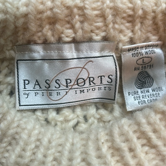 Beautifully Made Cream Color Cable Knit Crewneck Sweater, Women’s Large - Picture 4 of 9